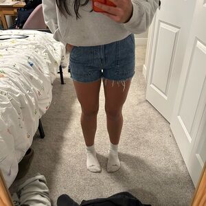 Wild Fable Blue Jean Shorts High-Waisted Cut-Off